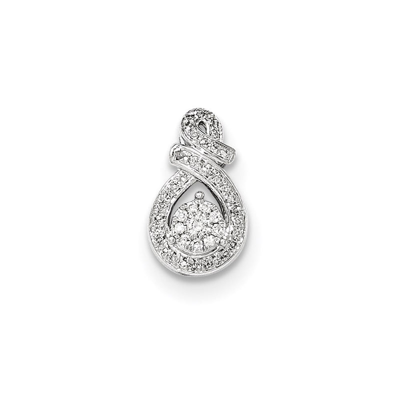 14k White Gold Real Diamond Pendant