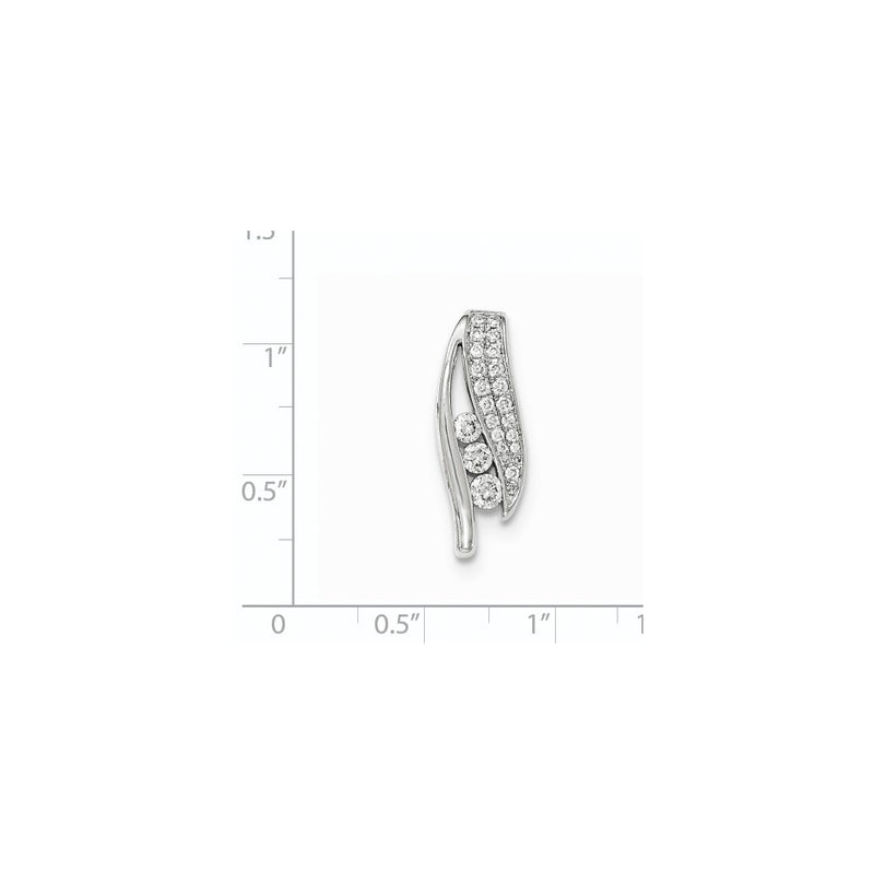 14K White Gold Real Diamond Chain Slide