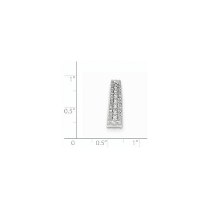 14k White Gold Polished Real Diamond Chain Slide Pendant