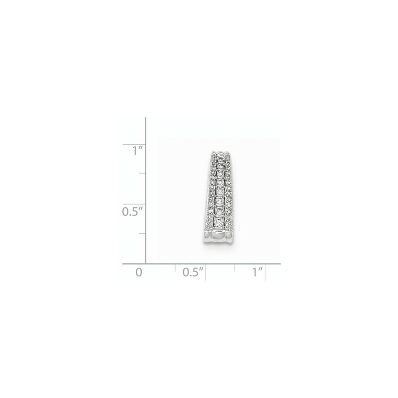 14k White Gold Polished Real Diamond Chain Slide Pendant