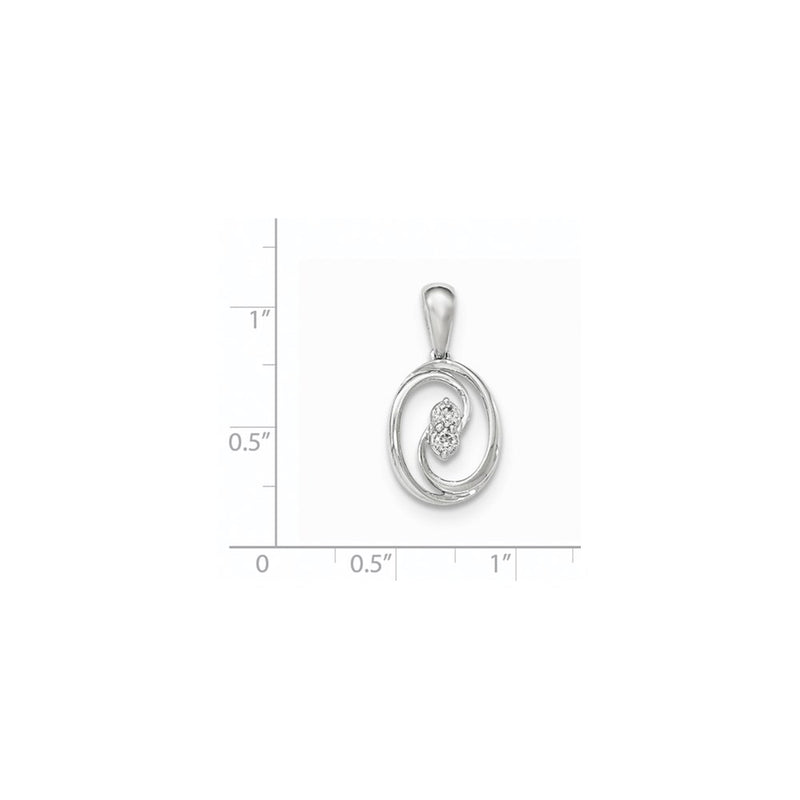 14K White Gold Polished Real Diamond Pendant