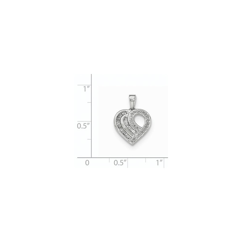 14k White Gold Real Diamond Heart Pendant