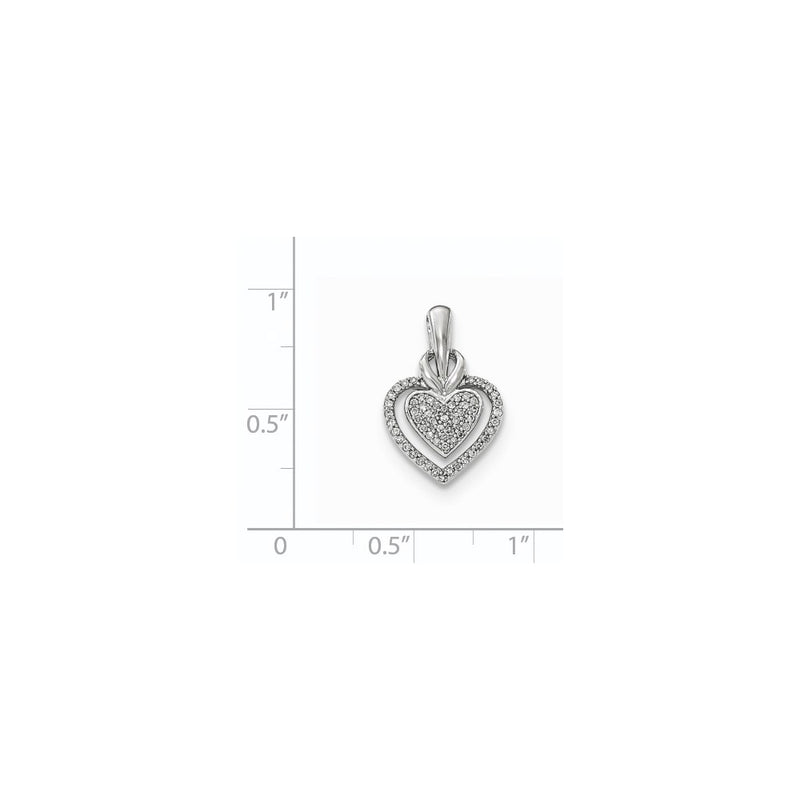 14k White Gold Real Diamond Heart Pendant