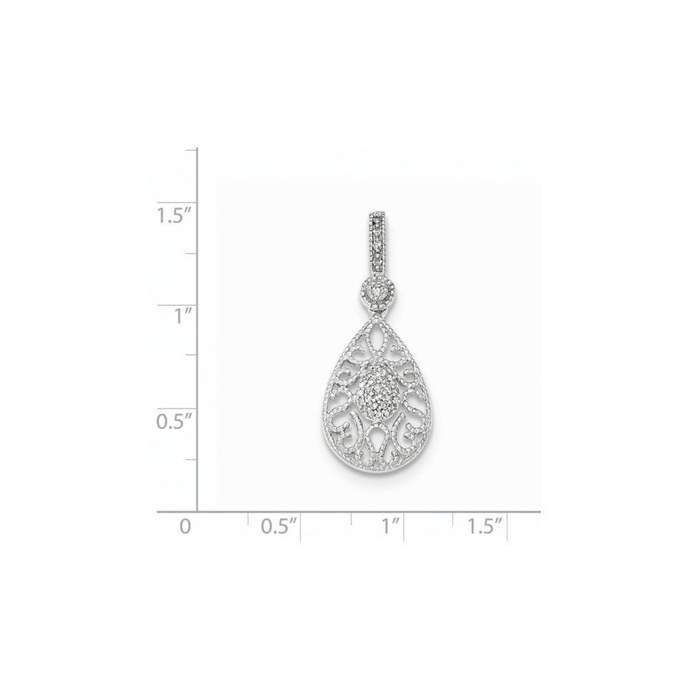 14K White Gold Real Diamond Pendant