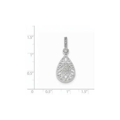 14K White Gold Real Diamond Pendant