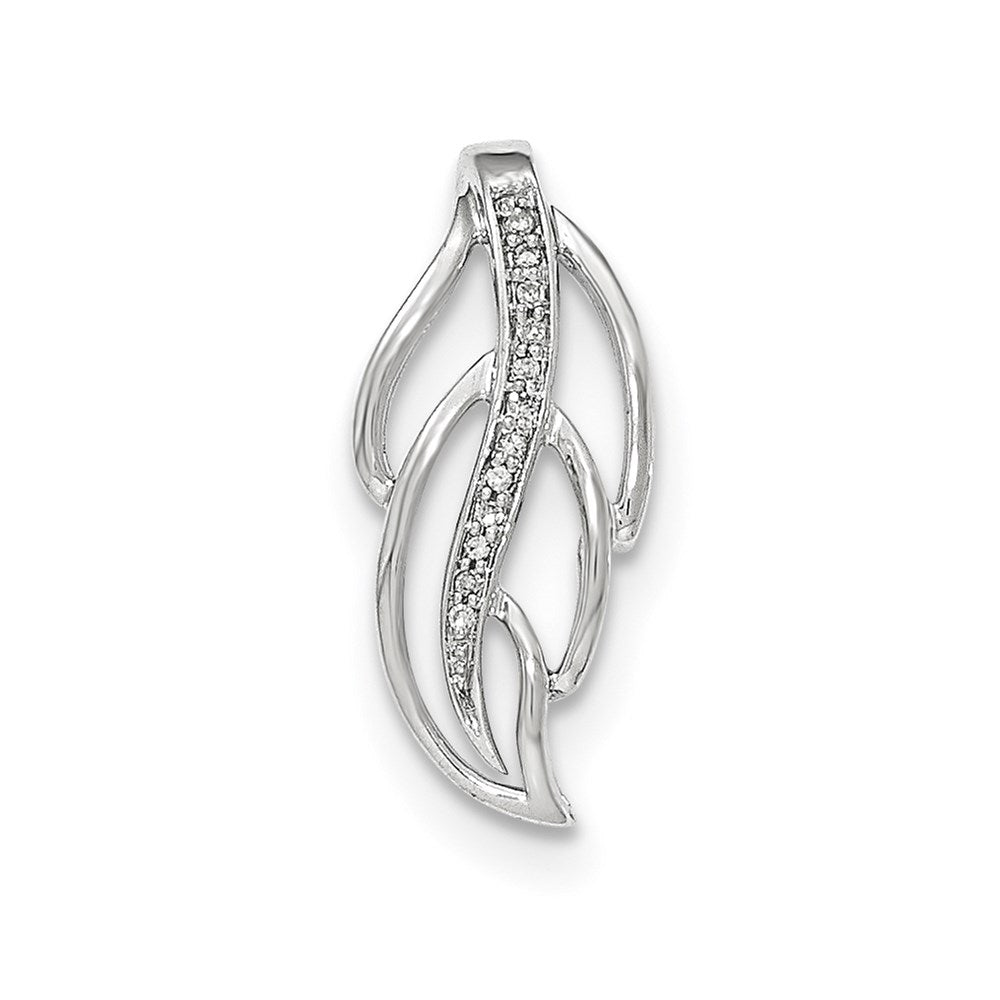 14K White Gold Real Diamond Pendant