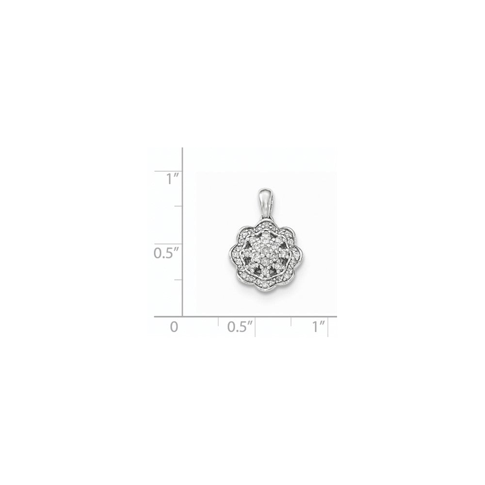 14k White Gold Real Diamond Pendant