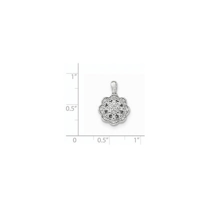 14k White Gold Real Diamond Pendant