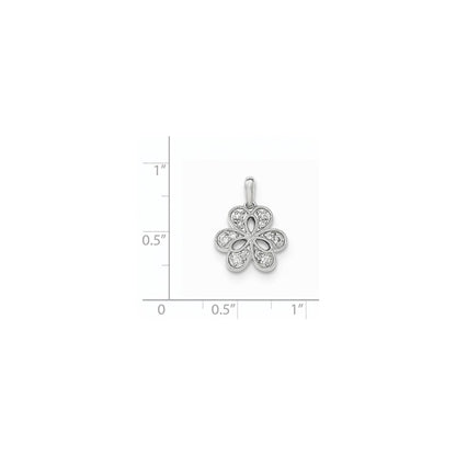 14K White GoldReal Diamond Pendant