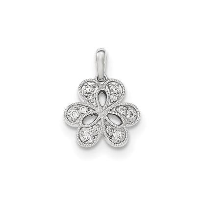 14K White GoldReal Diamond Pendant