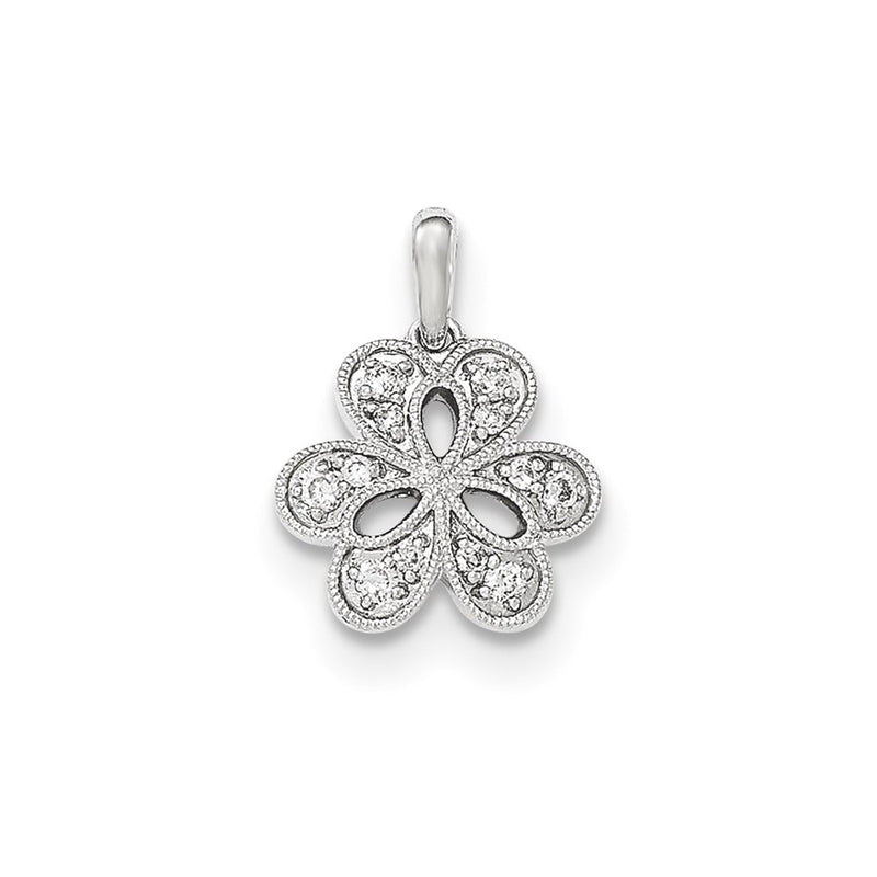 14K White GoldReal Diamond Pendant
