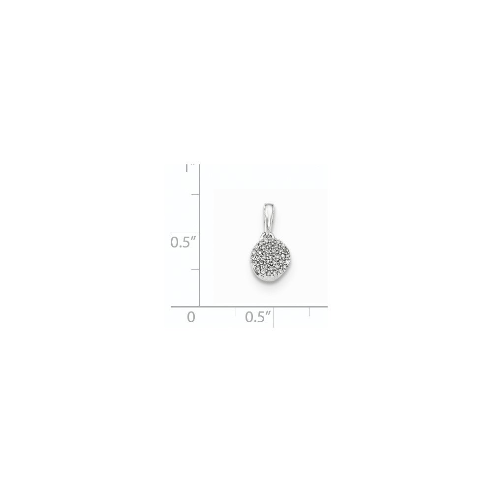 14kt White Gold Polished Round Real Diamond Pendant