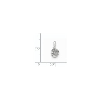 14kt White Gold Polished Round Real Diamond Pendant