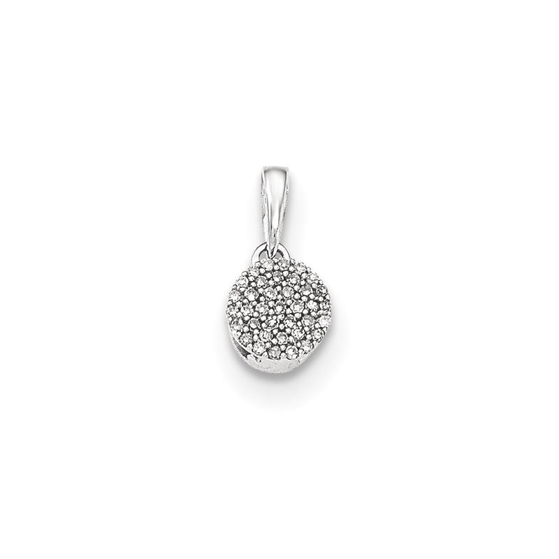 14kt White Gold Polished Round Real Diamond Pendant