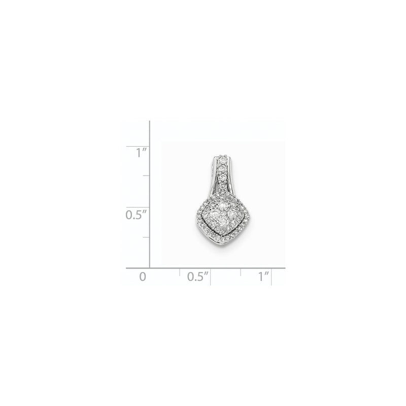 14k White Gold Real Diamond Polished Pendant
