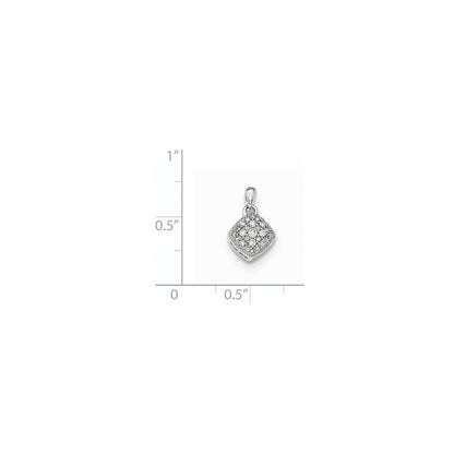 14K White Gold Real Diamond Pendant