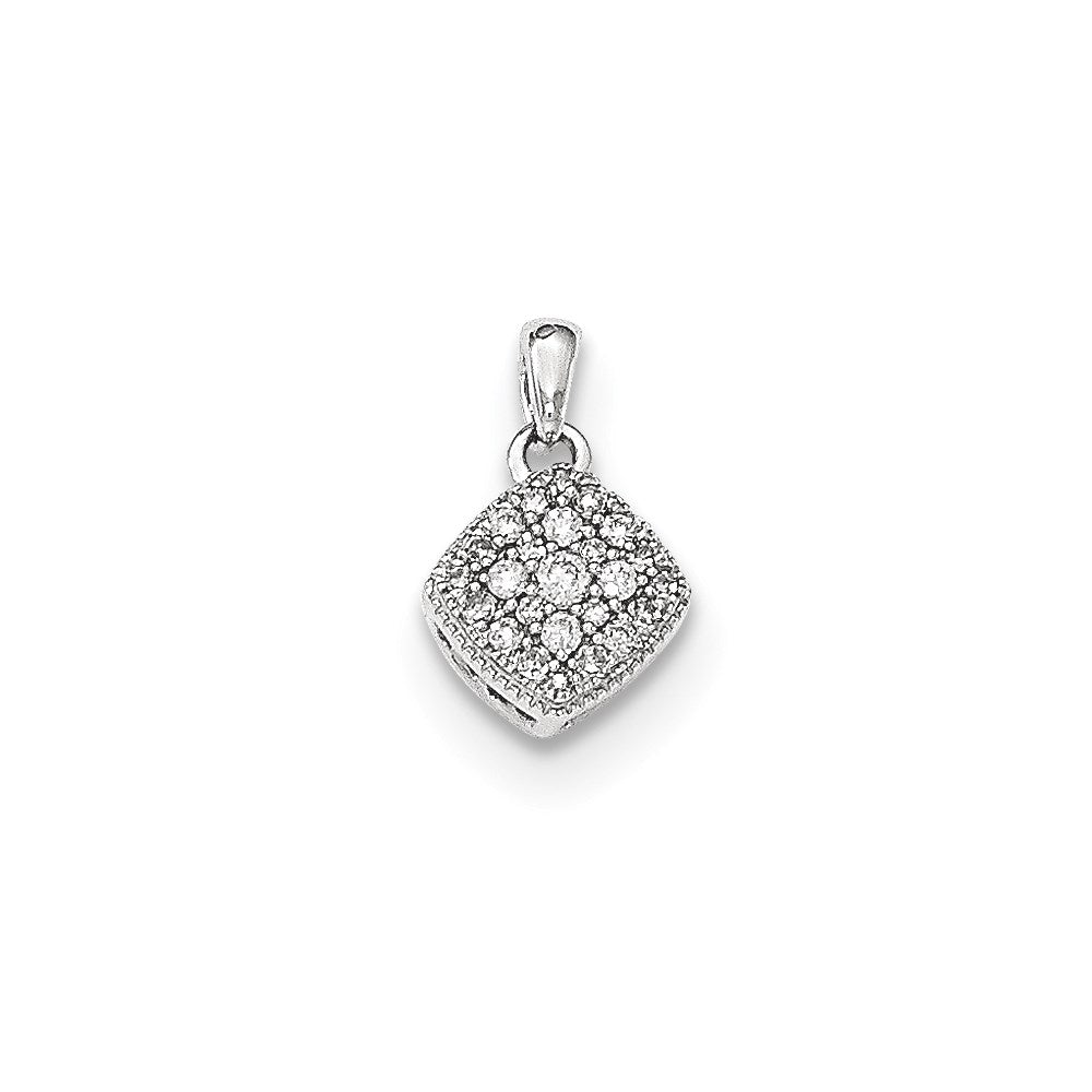 14K White Gold Real Diamond Pendant