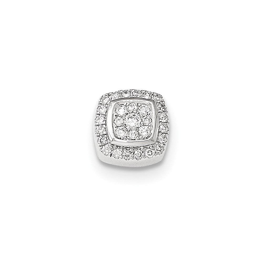 14K White Gold Real Diamond Slide Pendant