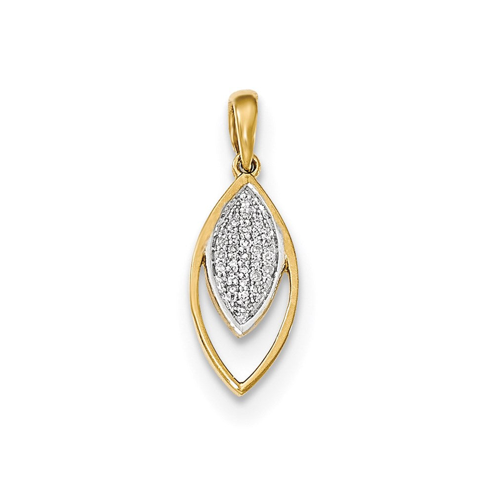 14K Yellow Gold Real Diamond Pendant