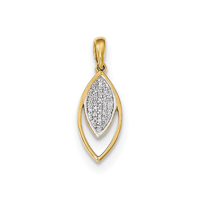 14K Yellow Gold Real Diamond Pendant