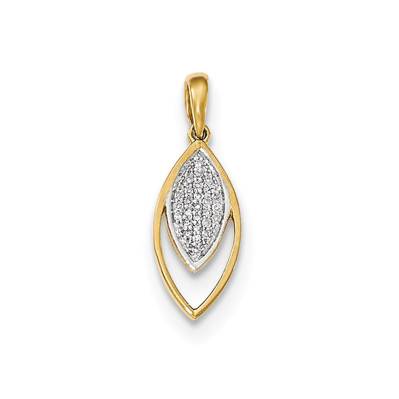 14K Yellow Gold Real Diamond Pendant