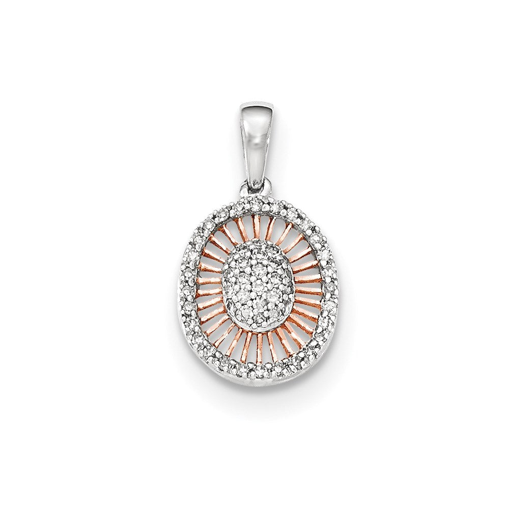 14K White Gold with Rose Rhodium Diamond Pendant