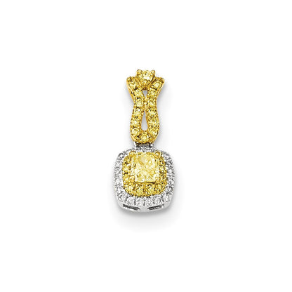 14k Two-tone Gold Fancy Yellow Diamond Pendant