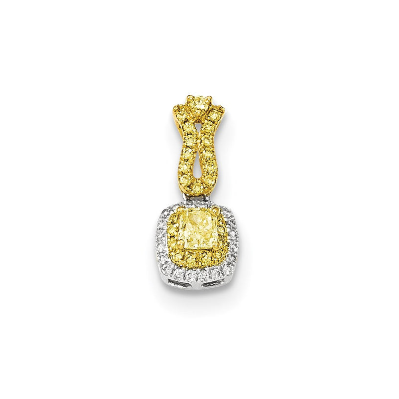14k Two-tone Gold Fancy Yellow Diamond Pendant