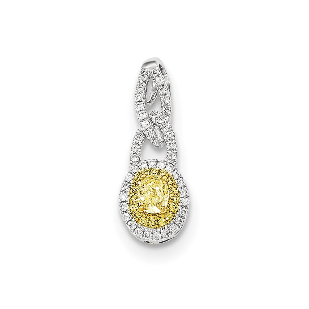 14k Two-tone Gold Fancy Yellow Diamond Pendant
