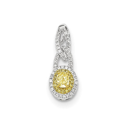 14k Two-tone Gold Fancy Yellow Diamond Pendant