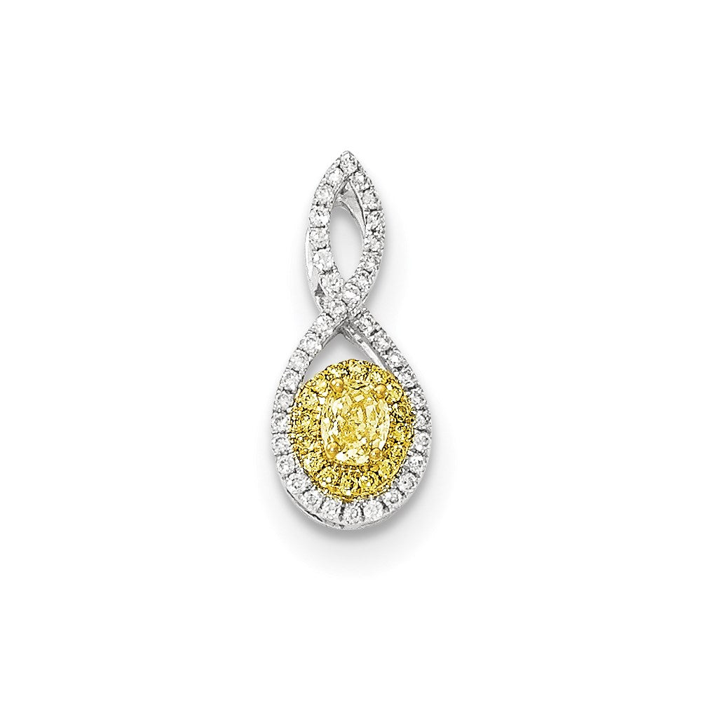 14k Two-tone Gold Fancy Yellow Diamond Pendant