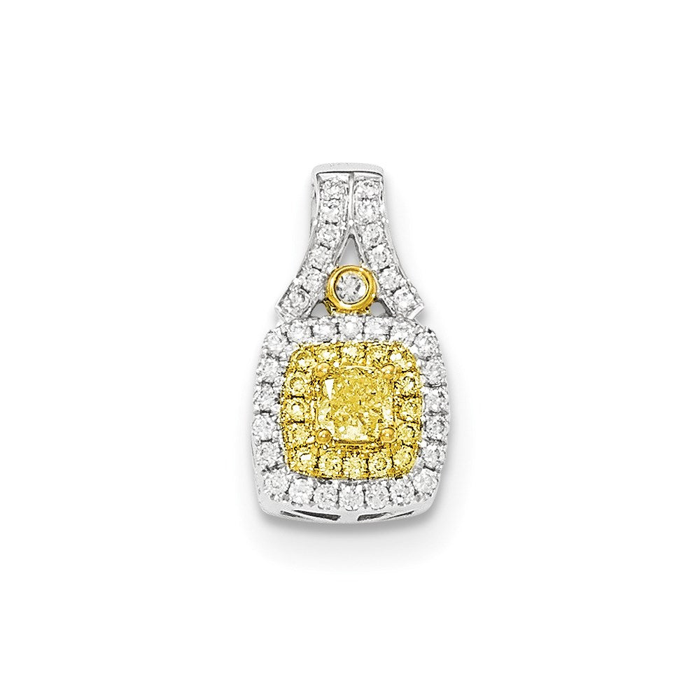 14k Two-tone Gold Fancy Yellow Diamond Pendant