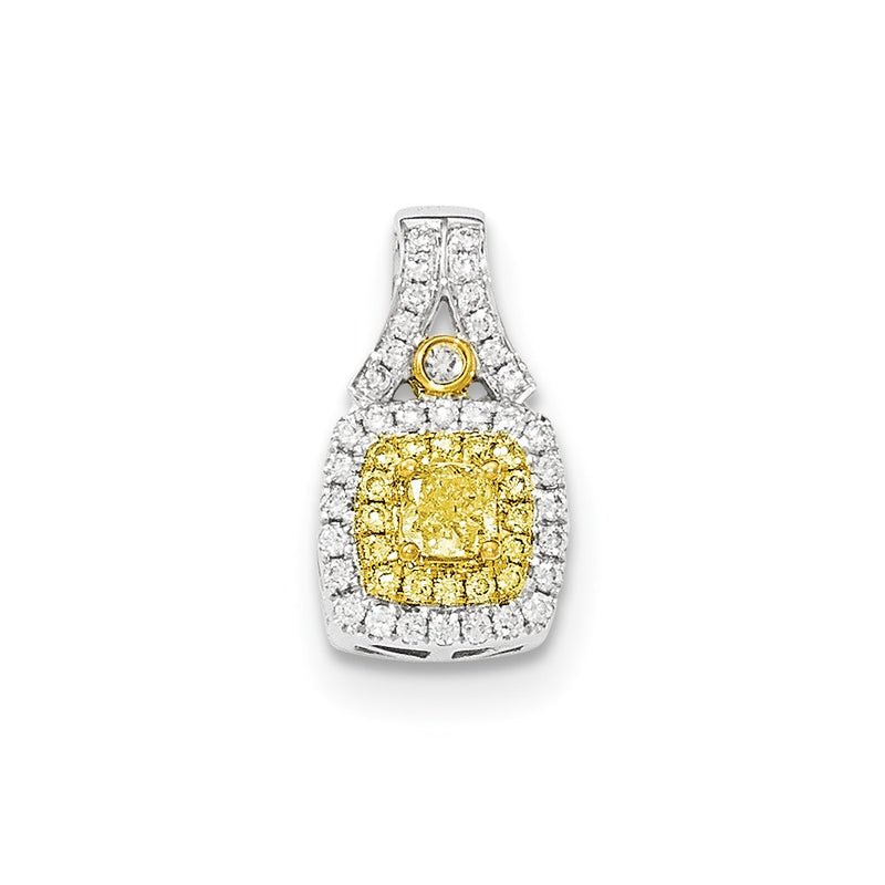 14k Two-tone Gold Fancy Yellow Diamond Pendant