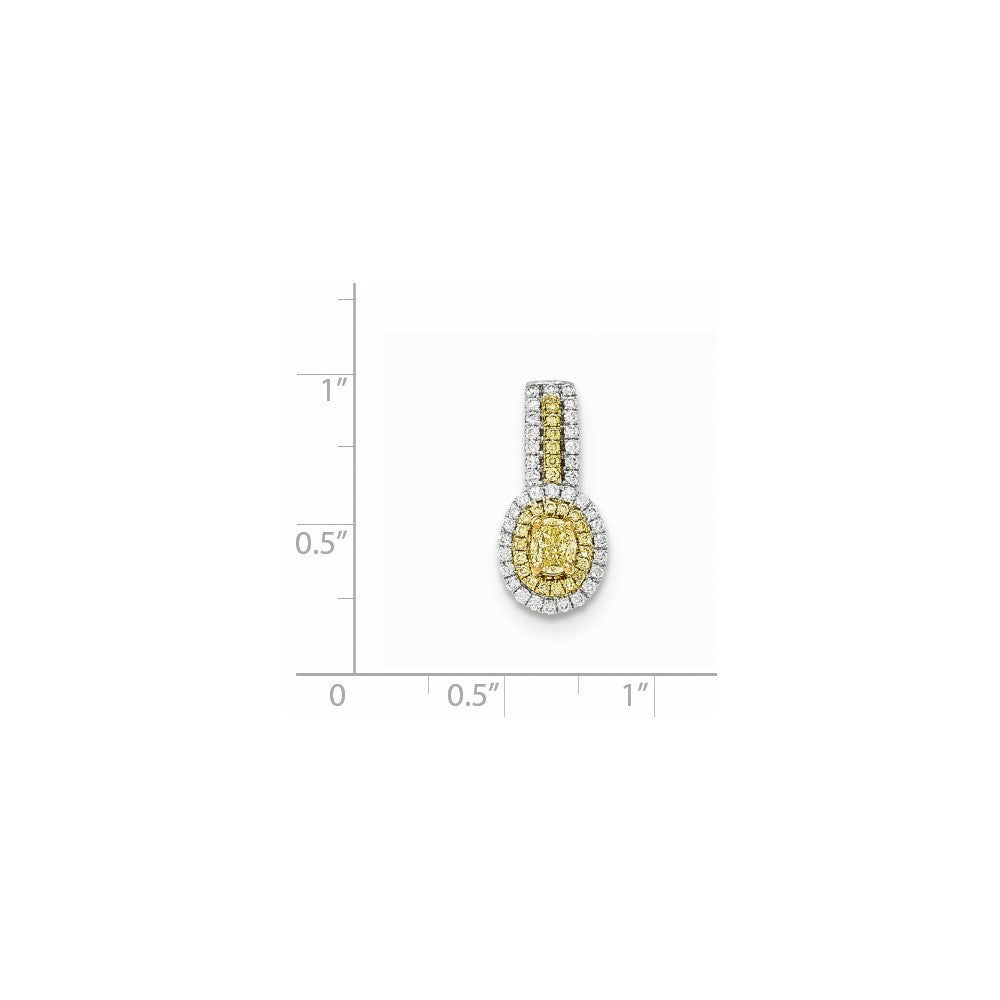 14k Two-tone Gold Fancy Yellow Diamond Pendant