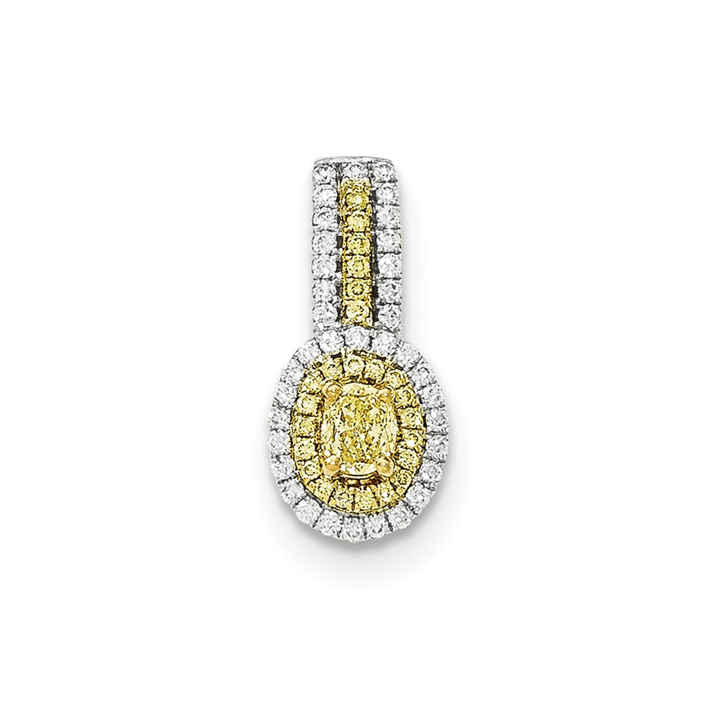 14k Two-tone Gold Fancy Yellow Diamond Pendant