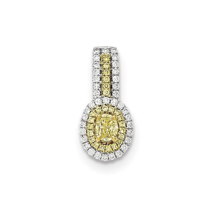 14k Two-tone Gold Fancy Yellow Diamond Pendant