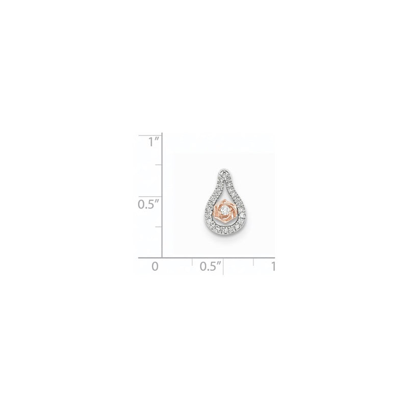 14K White Gold with Rose Rhodium Diamond Slide Pendant