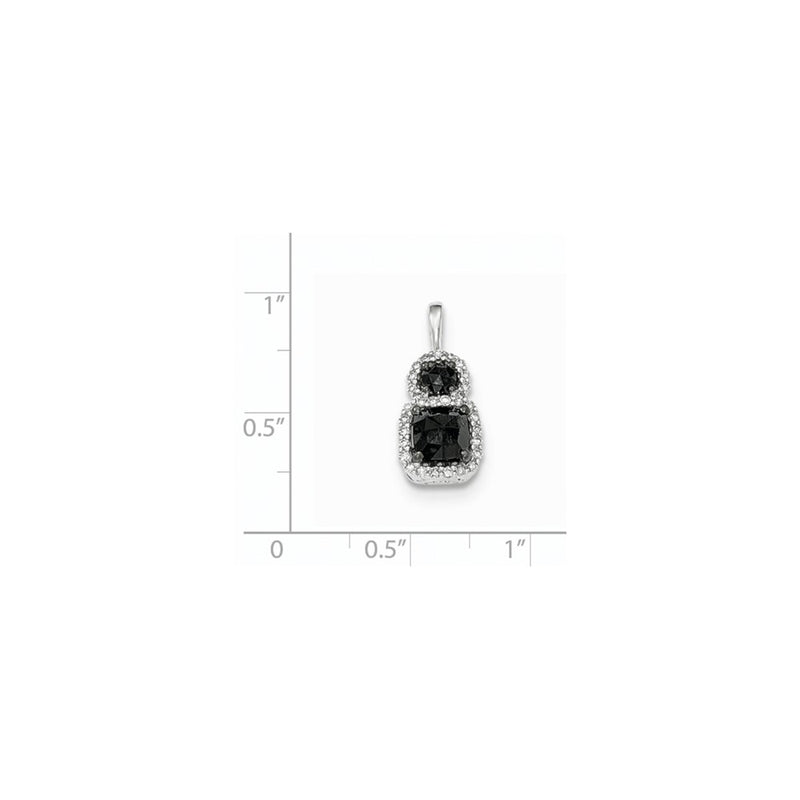 14k White Gold Black and White Real Diamond Pendant