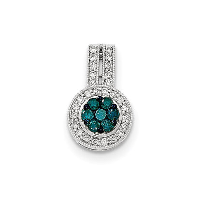 14k White Gold Blue & White Diamond Pendant