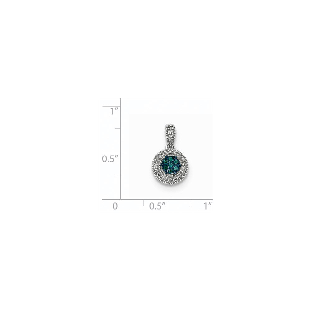 14k White Gold Blue & White Diamond Pendant
