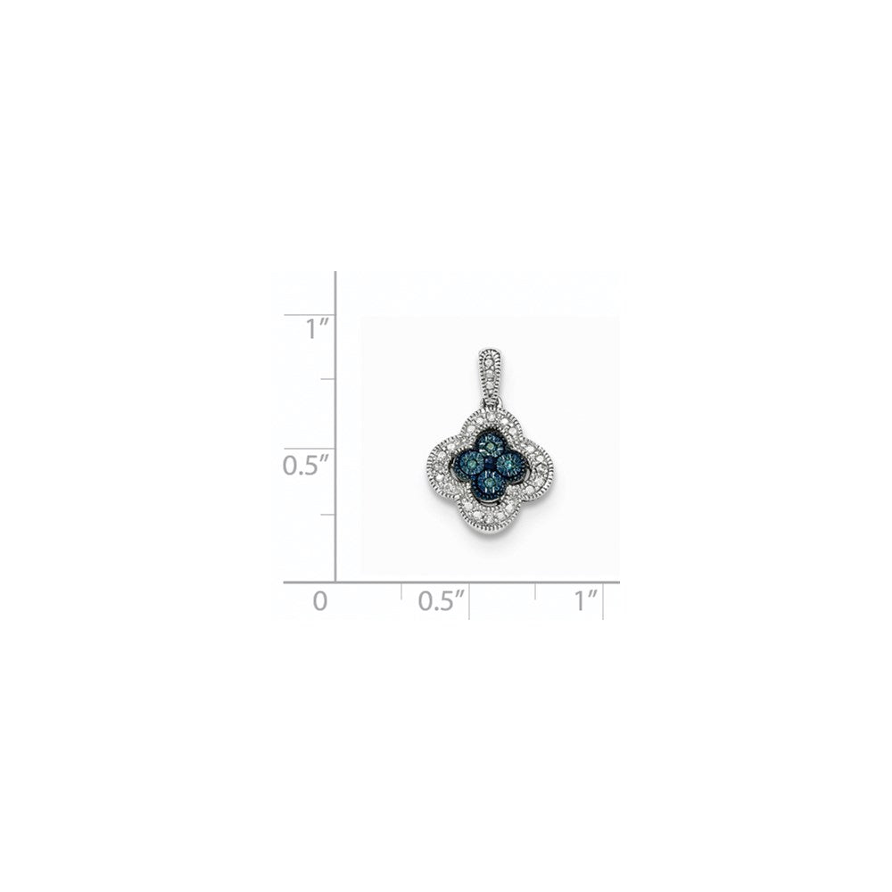 14k White Gold Blue & White Diamond Pendant