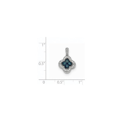 14k White Gold Blue & White Diamond Pendant