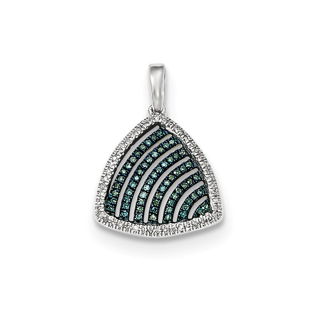 14k White Gold Blue and White Diamond Pendant