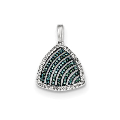 14k White Gold Blue and White Diamond Pendant
