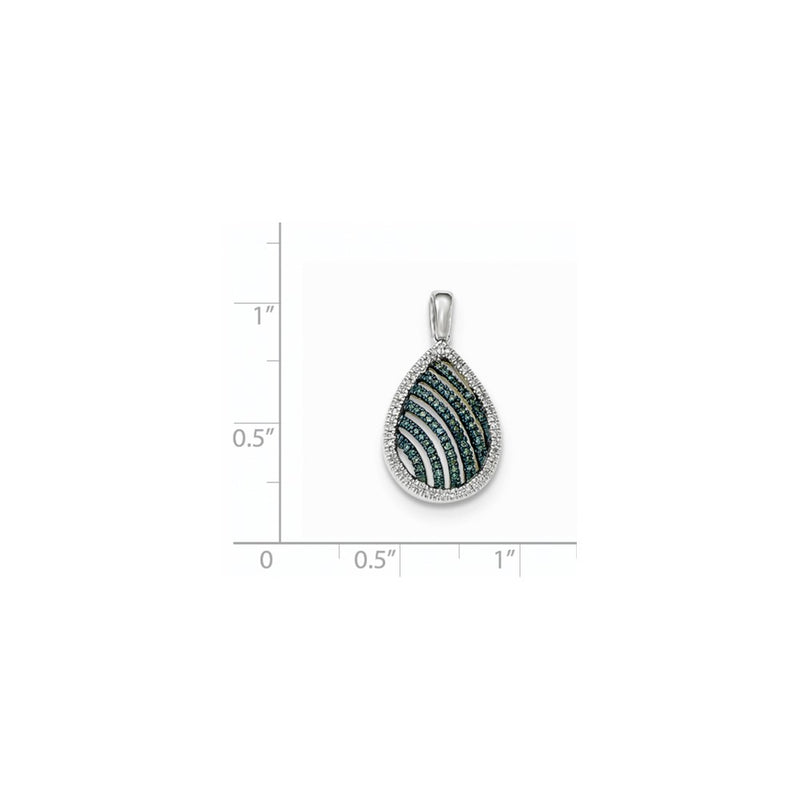14k White Gold Blue and White Diamond Pendant