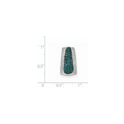 14k White Gold Blue and White Diamond Omega Slide