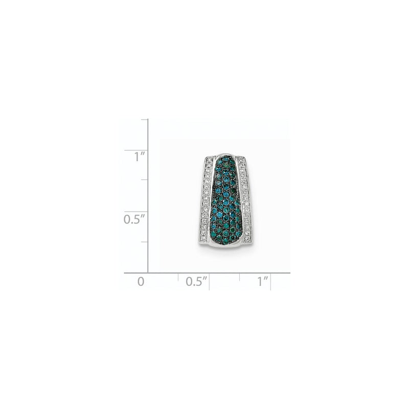 14k White Gold Blue and White Diamond Omega Slide