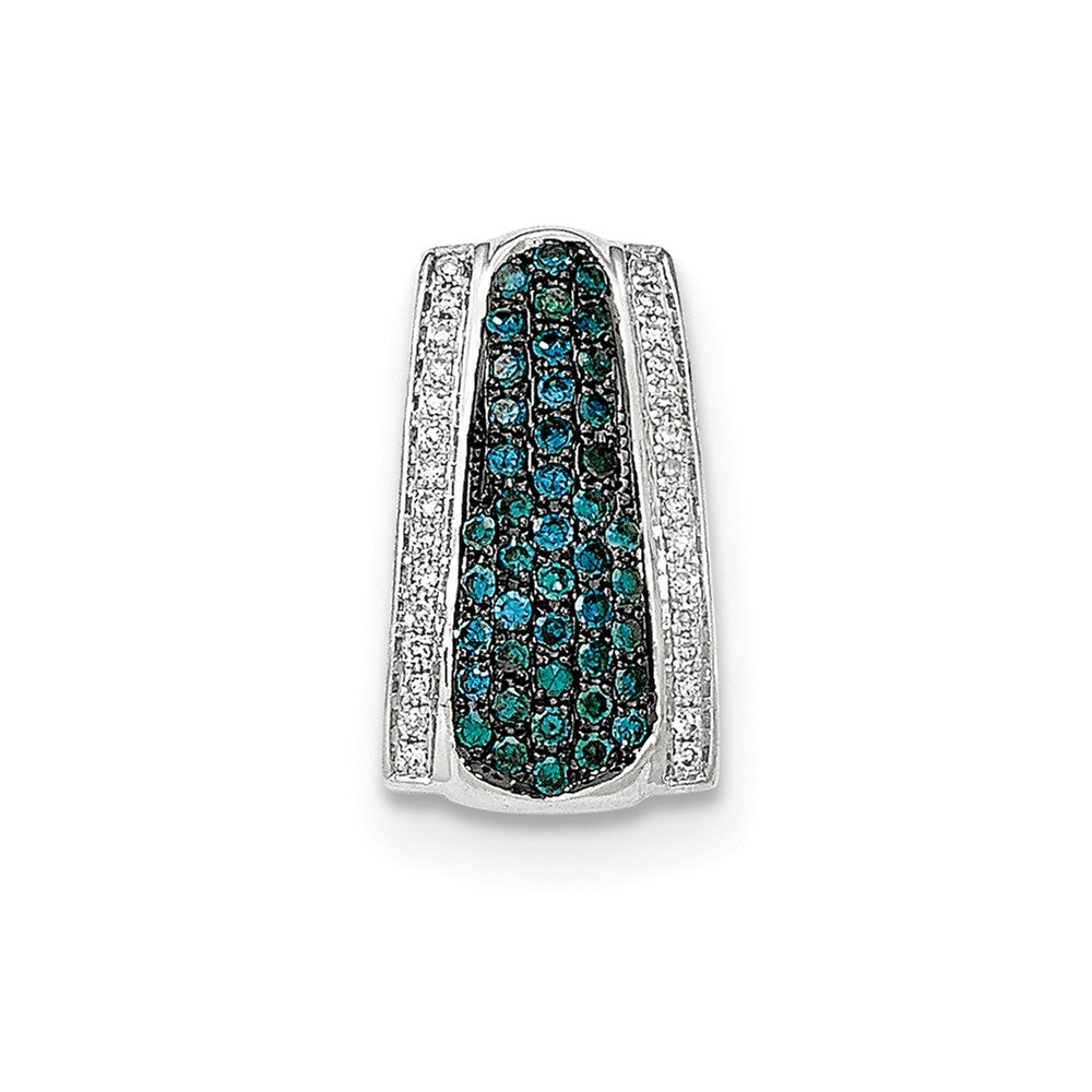 14k White Gold Blue and White Diamond Omega Slide