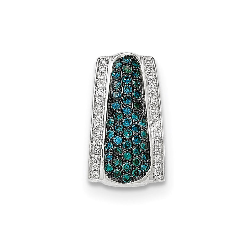 14k White Gold Blue and White Diamond Omega Slide