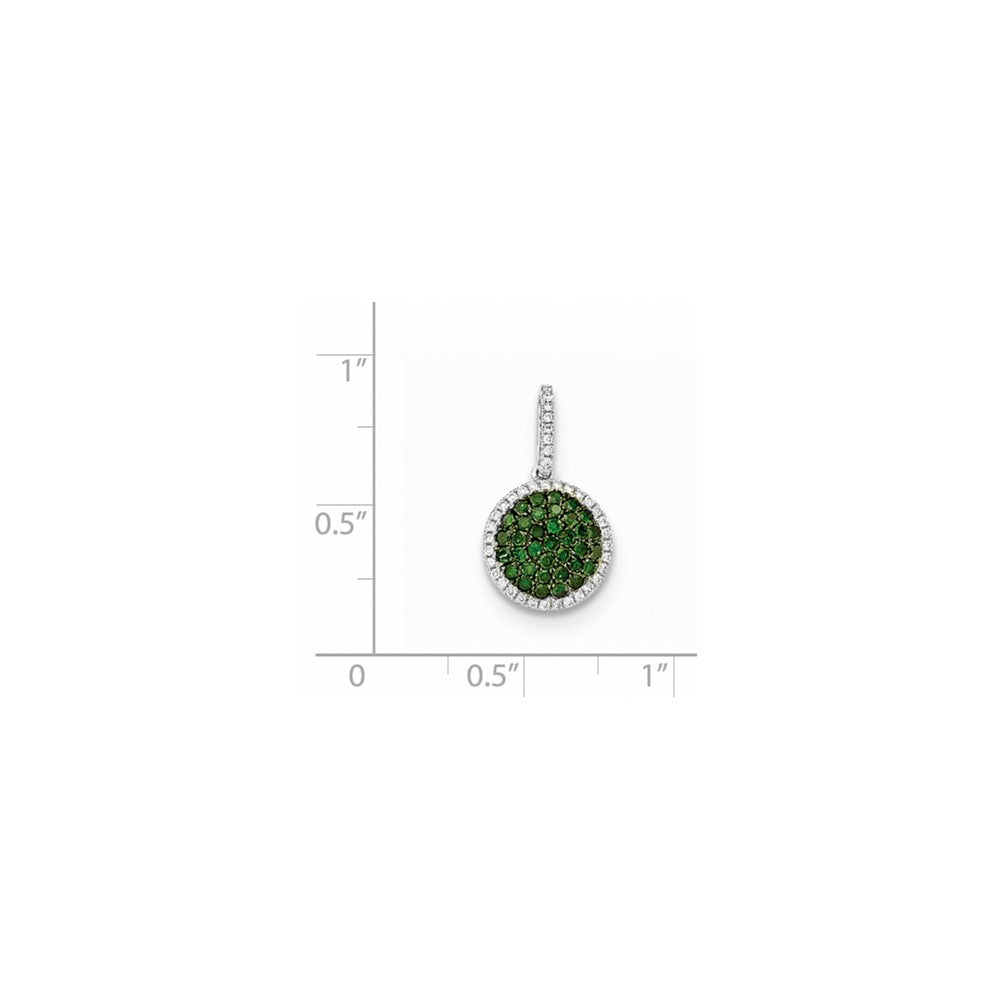14K White Gold Real Diamond & PavÃ¢â‚¬Å¡ Green Real Diamond Pendant